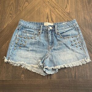 Rachel Roy Denim Studded Shorts Size 28